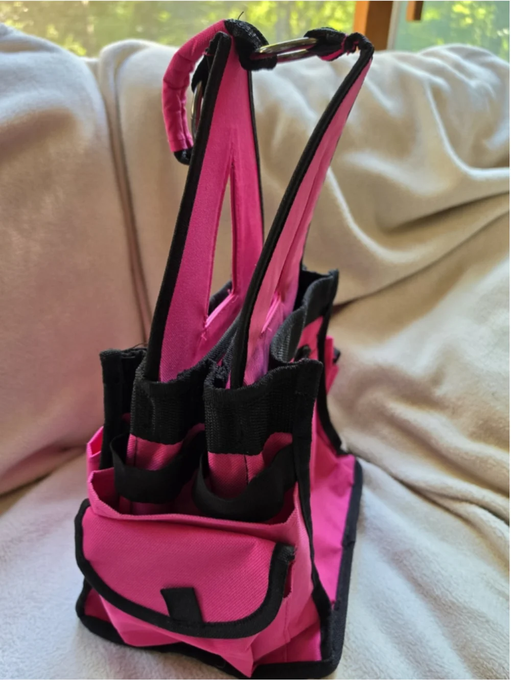 Mintting Pink Craft Tote Bag Organizer Caddy Multi Pocket Canvas Storage Case
